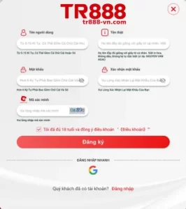 Đăng ký tại TR888